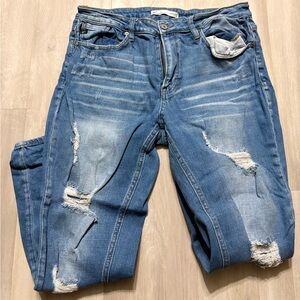 KanCan Blue Distressed Skinny Jeans